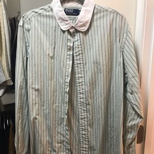 POLO green striped shirt